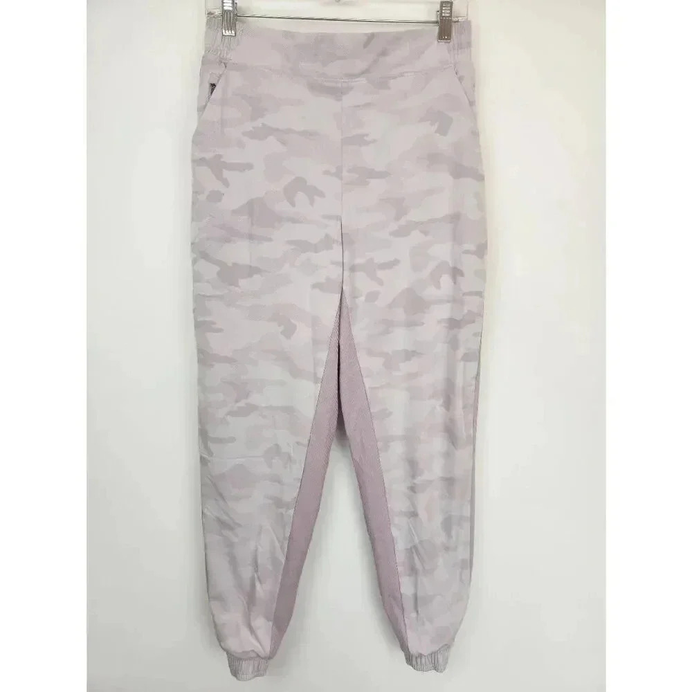Athleta Brooklyn Lined Joggers Pale Purple Camo Size 8.